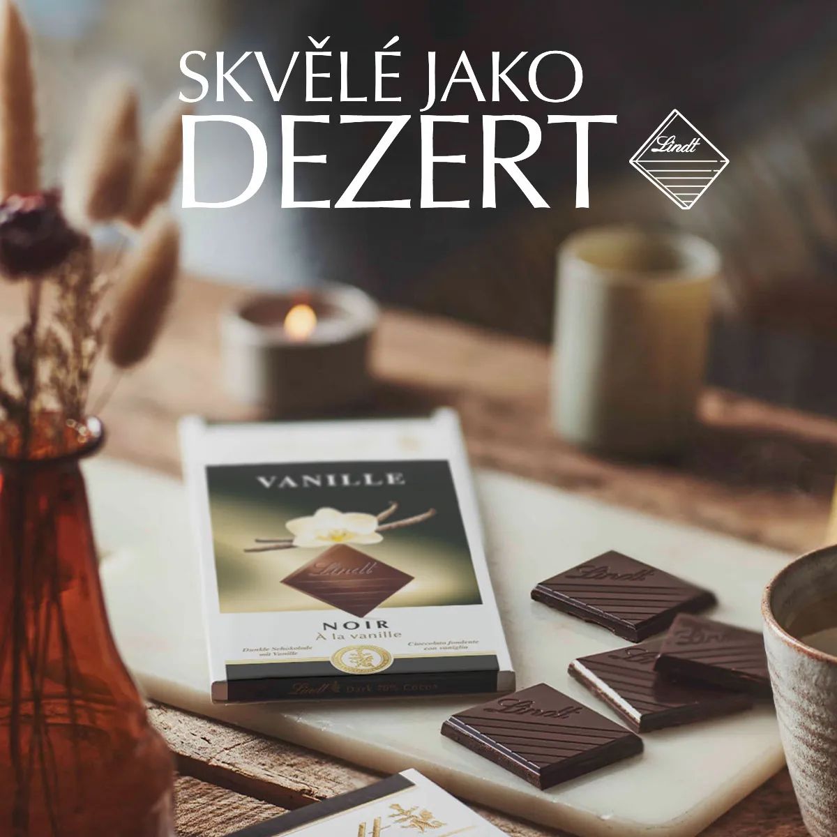 Lindt Čokoláda EXCELLENCE Hořká čokoláda s příchutí vanilky 100 g