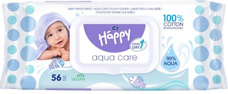 Bella Happy Aqua care vlhčené ubrousky 56 ks