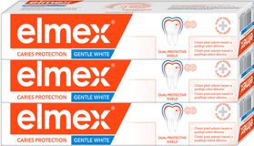 Elmex Caries Protection Gentle White zubní pasta proti zubnímu kazu triopack 3 x 75 ml