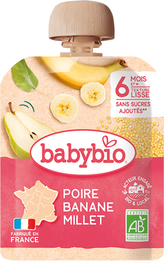 Babybio Kapsička hruška banán proso 90 g