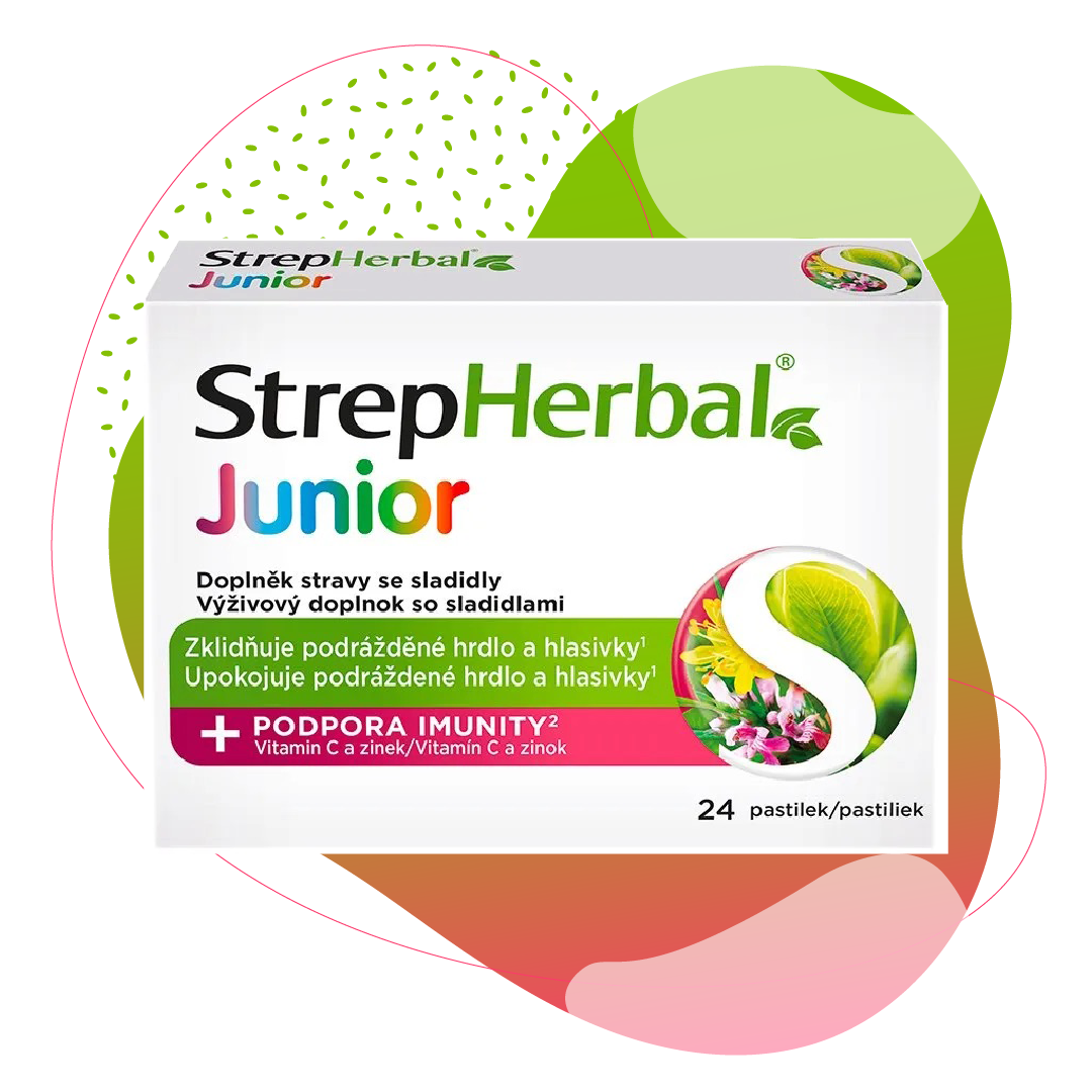 StrepHerbal, Junior, 24 ks, příchuť třešní a švestek