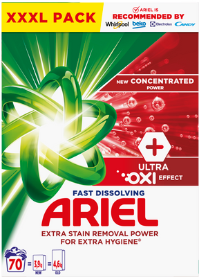 Ariel prací prášek Oxi 70 praní 3.85 kg