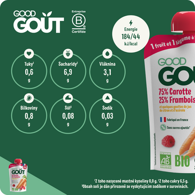 Good Goût BIO Mrkev s malinami 120 g