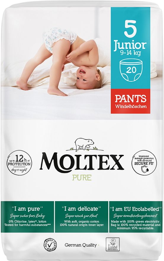 Moltex Natahovací plenkové kalhotky Junior 9–14 kg 20 ks