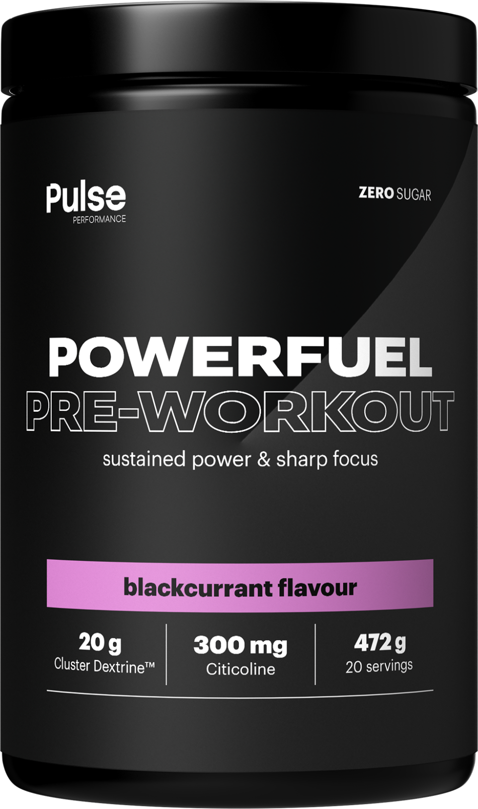 Pulse Performance PowerFuel Pre-Workout černý rybíz 472 g
