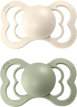 BIBS Supreme Ortodontické dudlíky z přírodního kaučuku velikost 1 Ivory/Sage 2 ks