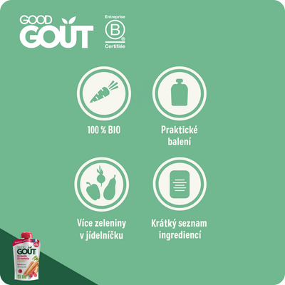 Good Goût BIO Mrkev s malinami 120 g