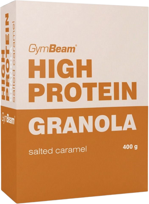 GymBeam Granola s vysokým obsahem bílkovin, slaný karamel 400 g