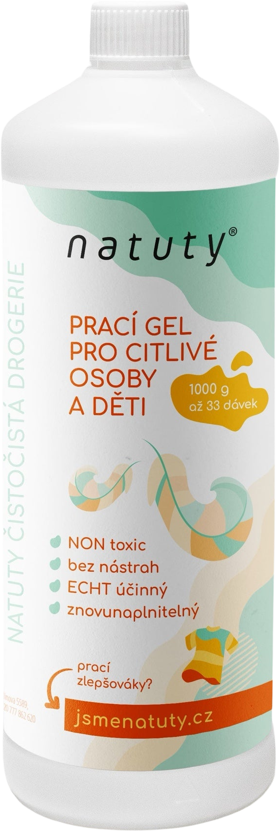 Natuty Prací gel pro citlivé osoby a děti 1 l