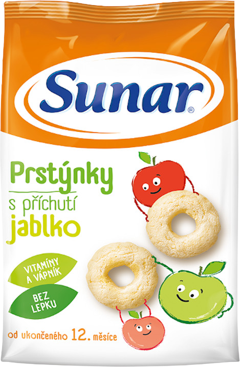 Sunar dětské křupky jablečné prstýnky 50 g