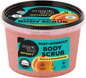 Organic Shop SPORT Tělový peeling po tréninku Broskev a horčík 250 ml