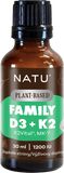 Natu Plant-Based, Family Vitamin D3+K2 (MK-7) vegan 30 ml