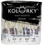 Kolorky Night Moments - Vesmír - L (8-13 kg) noční jednorázové ekoplenky 27 ks