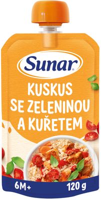 Sunar příkrm kuskus se zeleninou a kuřetem 6m+ 120 g