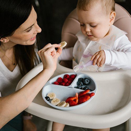 BabyOno Talíř silikonový s přísavkou - blue 6m+