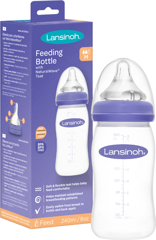 Lansinoh Lahev kojenecká s NaturalWaveTM savičkou (M) 240 ml