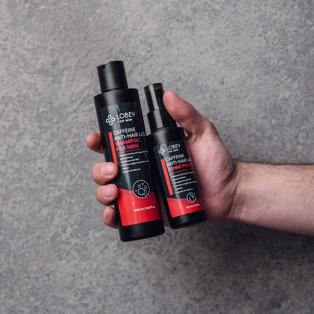 Lobey Kofeinový šampon proti padání vlasů pro muže 200 ml