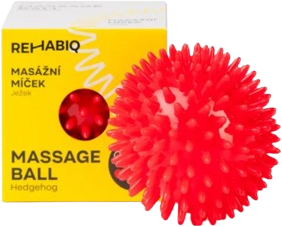 Rehabiq Masážní míček ježek, červený 8 cm