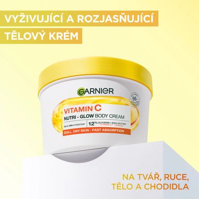Garnier Body Food Glow Cream na rozjasnění pokožky Mango + Vitamin C 380 ml