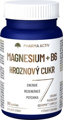 Pharma Activ Magnesium + B6 hroznový cukr 30 pastilek