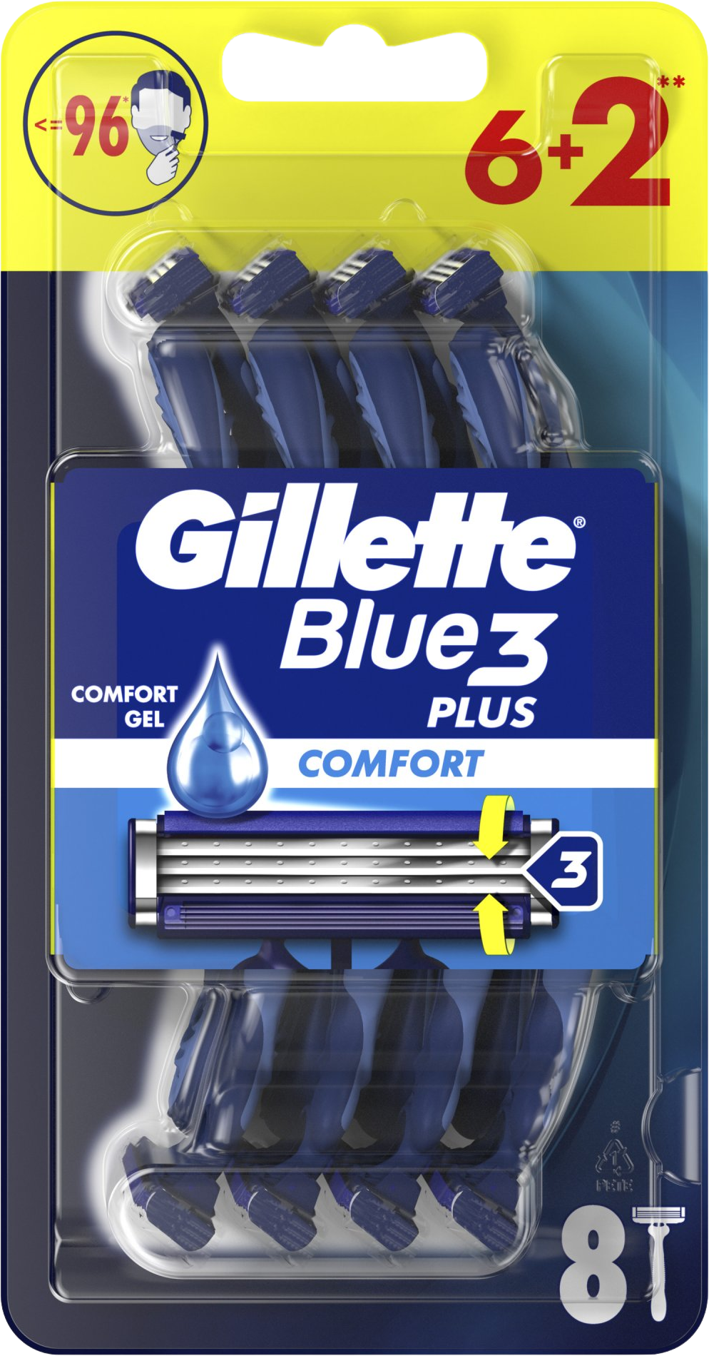 Gillette Blue3 Plus Comfort jednorázová holítka 8 ks