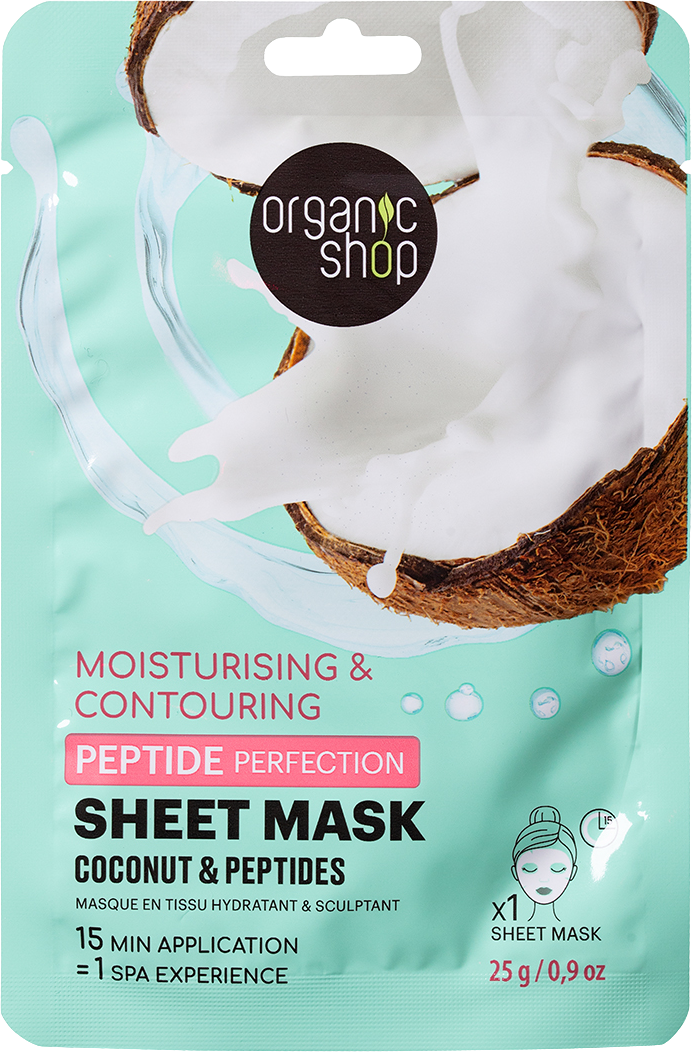 Organic Shop Plátýnková maska Peptide Perfection s Kokosem a Peptidy 25 g