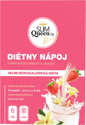 SLIM Queen Dietní nápoj, vanilka & jahoda 396 g
