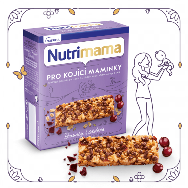 Nutrimama Profutura cereálne tyčinky Brusnice & Čokoláda