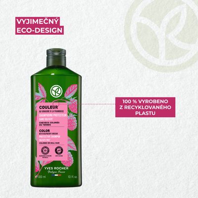 Yves Rocher Šampon na barvené vlasy s malinovým octem 300 ml