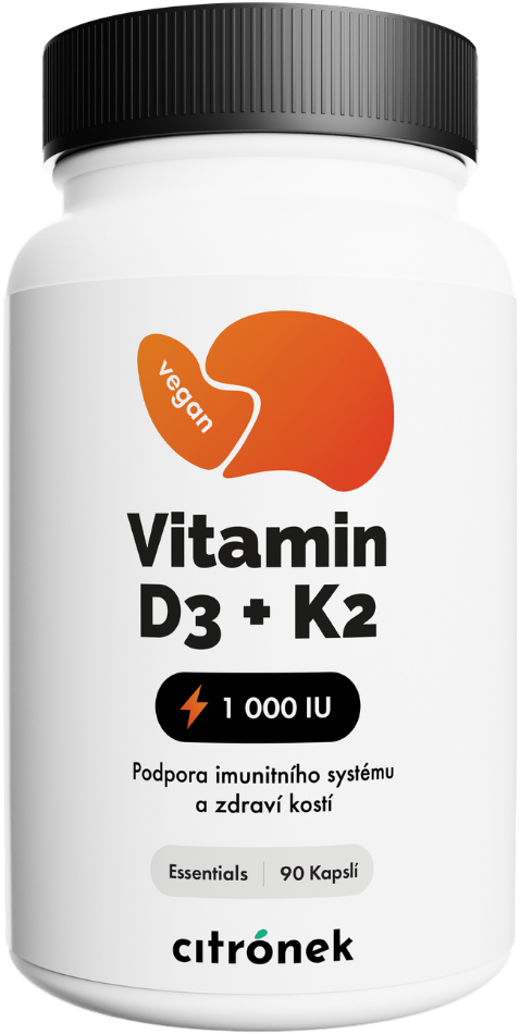 Citronek Vitamin D3 1000 IU + K2 (MK-7) 90 kapslí