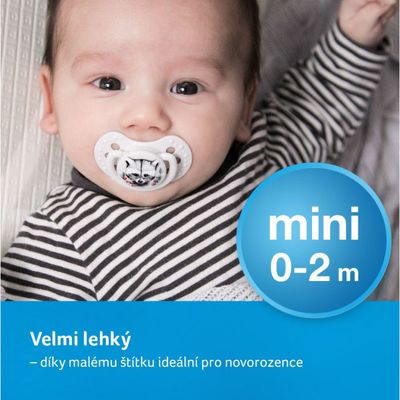 LOVI Dudlík s mini štítkem Wild Soul 0-2m silikonový dynamický, chlapec 2 ks