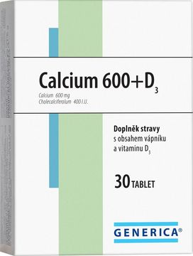Generica Calcium 600+ vitamín D3 30 tablet