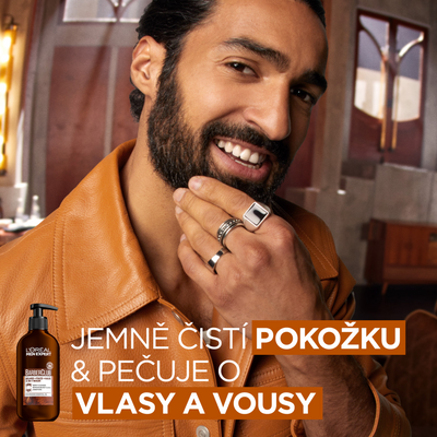 L'Oréal Paris Men Expert Barber Club čisticí gel na vousy, tvář a vlasy 3v1, 200 ml