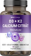 MOVit Energy Vitamín D3 1000 IU + K2 75 mcg + Calcium Citrát 90 kapslí