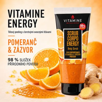 Erboristica Vitamine Energy tělový peeling pomeranč a zázvor 200 ml