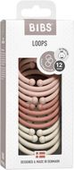 BIBS Loops Kroužky, Blush/ Woodchuck/ Ivory 12 ks