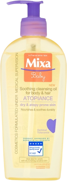 Mixa Baby Čisticí a zklidňující olej pro pleť se sklonem k atopii 250 ml