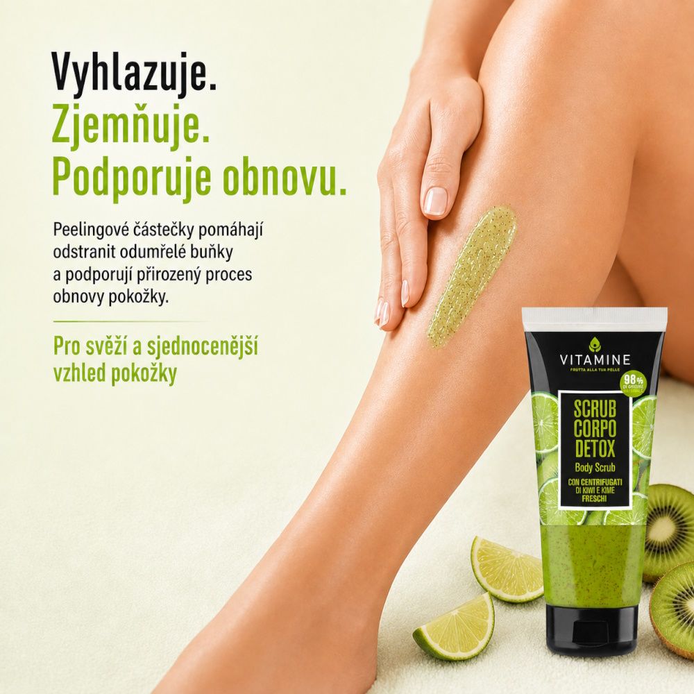 Erboristica Vitamine Detox tělový peeling kiwi a limetka 200 ml
