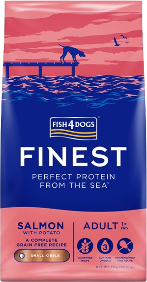 Fish4Dogs Granule malé pro dospělé psy Finest losos s bramborami 12 kg