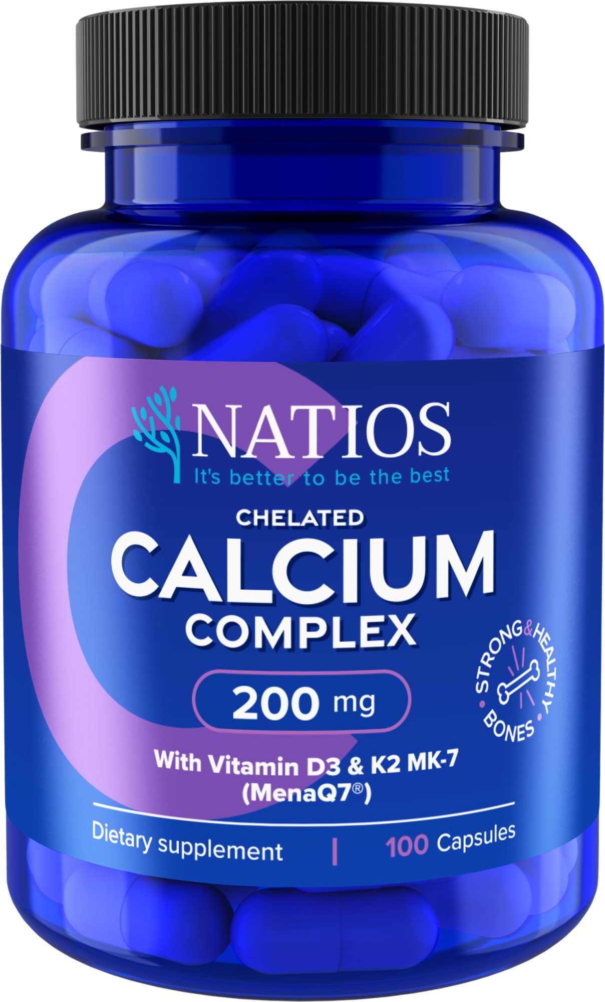 Natios Chelated Calcium Complex 200 mg 100 kapslí
