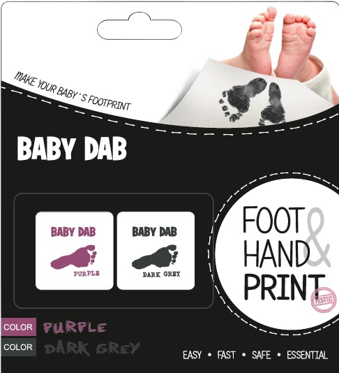 Baby Dab Barva na dětské otisky fialová, šedá 2 ks