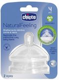Chicco Dudlík na láhev Natural Feeling silikon, nastavitelný průtok 4m+ 2 ks