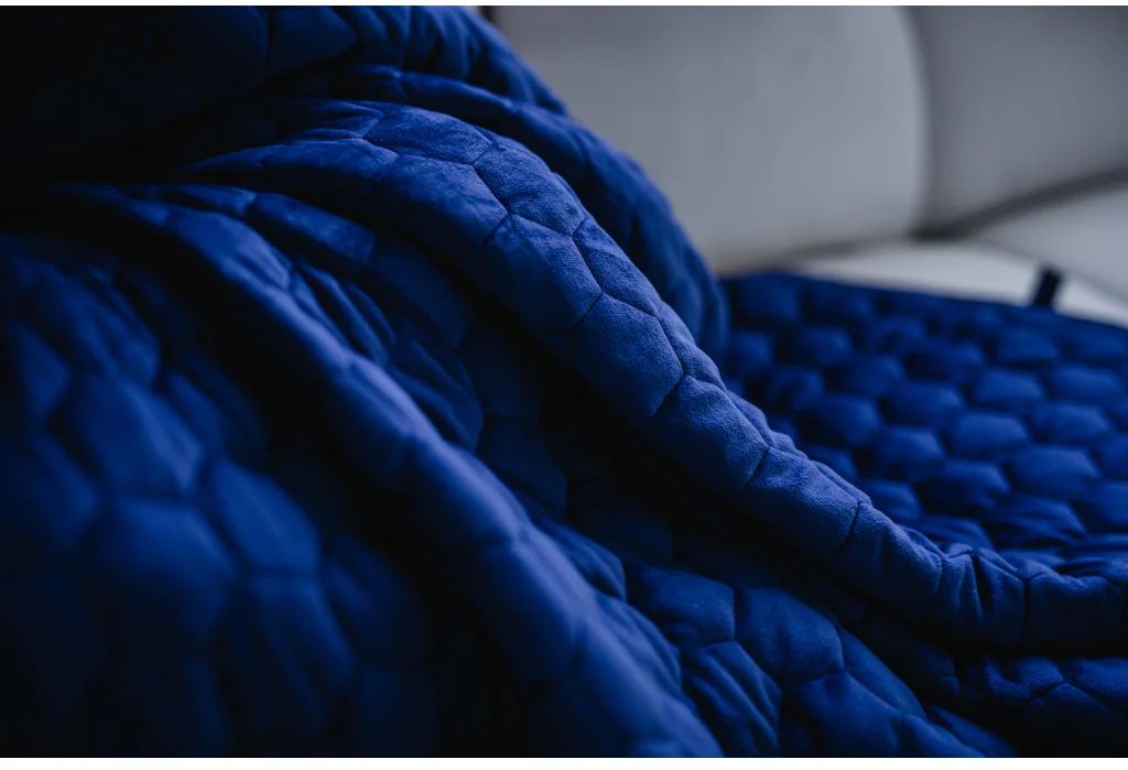 SleepLab Cool & Warm Blue zátěžová deka 140x200 cm, 5 kg