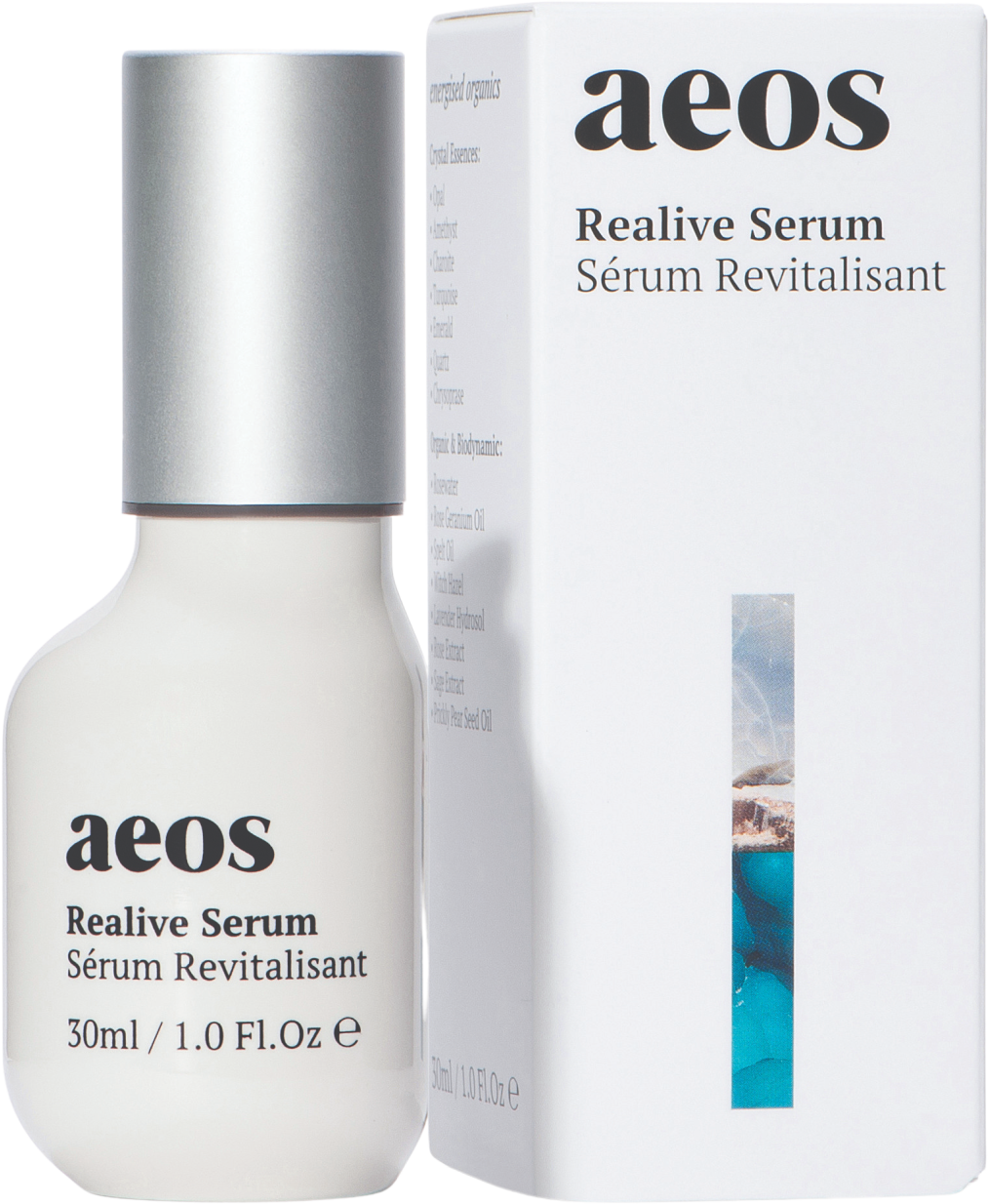 AEOS Přírodní revitalizační biodynamické sérum s opuncií, růží a kyselinou hyaluronovou 30 ml