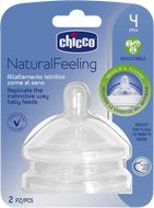 Chicco Dudlík na láhev Natural Feeling silikon, nastavitelný průtok 4m+ 2 ks