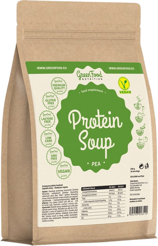 GreenFood Nutrition Proteinová polévka Hrachová 10 porcí 250 g