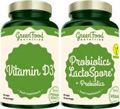 GreenFood Nutrition Probiotics Lactospore® + Prebiotics +Vitamin D3 2 x 60 kapslí