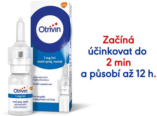 Otrivin 1mg/ml nosní sprej při léčbě ucpaného nosu 10 ml