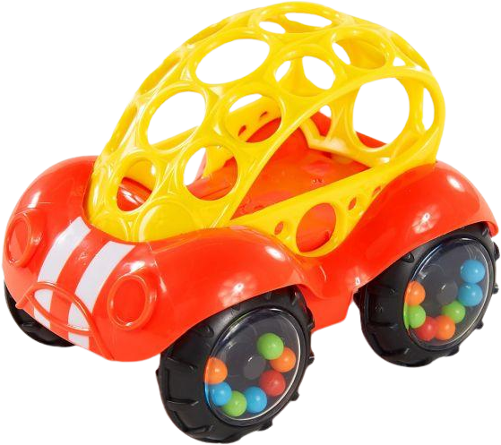 Oball Hračka autíčko Rattle&Roll™, červené 3m+