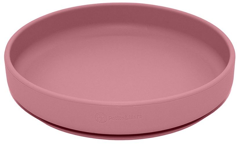 Petite&Mars Set jídelní silikonový TAKE&MATCH Dusty Pink 6m+ 3 ks